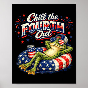 Den vierten auf lustige patriotische Frosch 4. von Poster