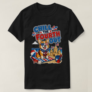 Den Vierten Genießen Patriotischer Corgi T-Shirt