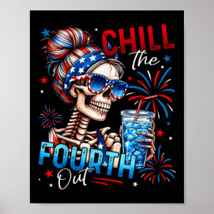 Den Vierten Kalt Machen Lustiger Skelett Retro 4.  Poster