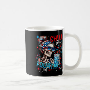 Den Vierten Kaltstellen 4. Juli Lustiges Skelett I Kaffeetasse