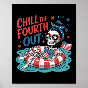 Den Vierten Kaltstellen Lustiger Patriotischer Ske Poster