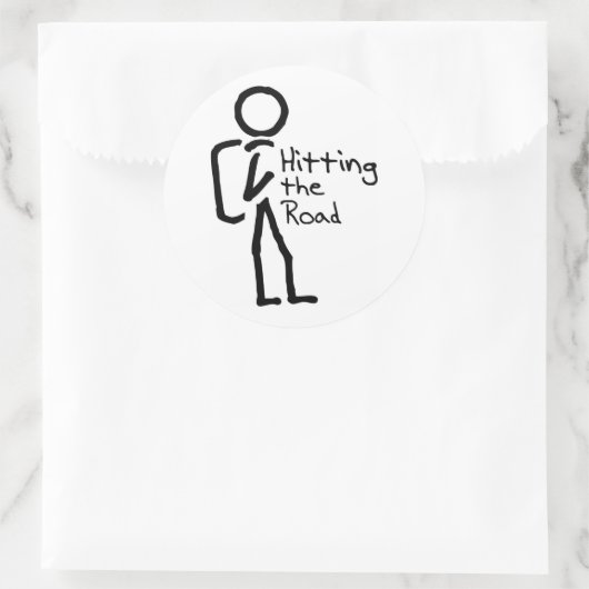 Den Weg beschreiten Runder Aufkleber (Tasche)
