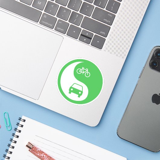 Den Weg Yin Yang teilen Aufkleber (Laptop mit iPhone)