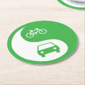 Den Weg Yin Yang teilen Runder Pappuntersetzer (Angewinkelt)