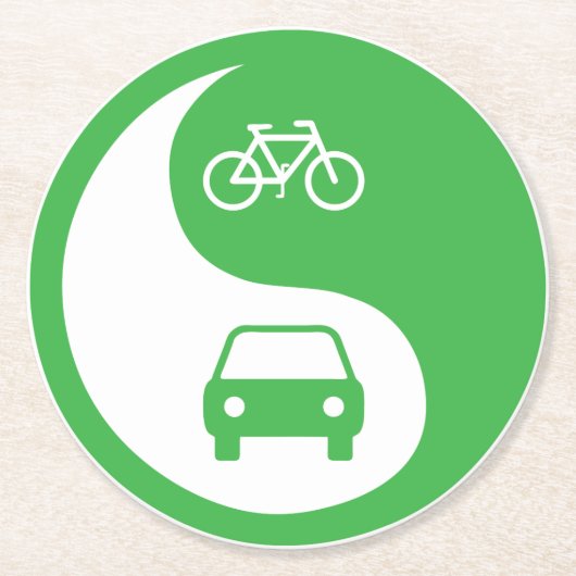 Den Weg Yin Yang teilen Runder Pappuntersetzer (Vorderseite)