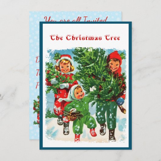 Den Weihnachtsbaum erhalten Einladung (Vorne/Hinten)