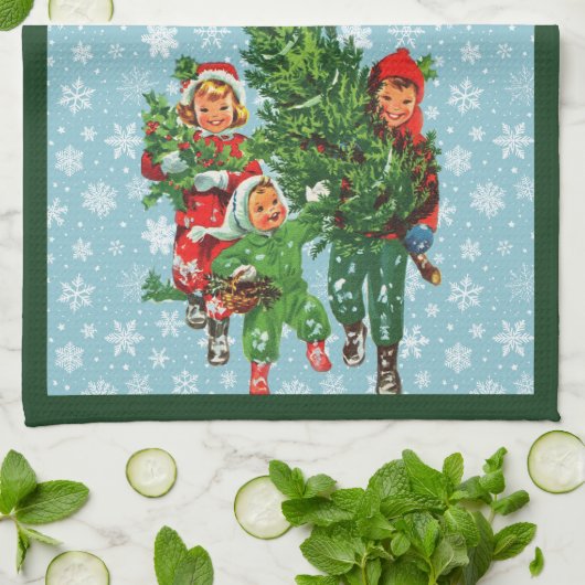 Den Weihnachtsbaum erhalten Geschirrtuch (Gefaltet)