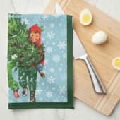 Den Weihnachtsbaum erhalten Geschirrtuch (Viertel Falte)