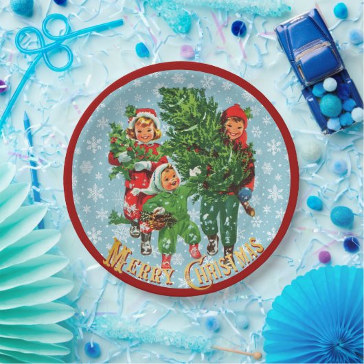 Den Weihnachtsbaum erhalten Pappteller (Party)