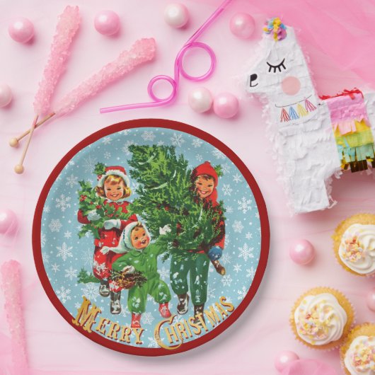 Den Weihnachtsbaum erhalten Pappteller (Party)