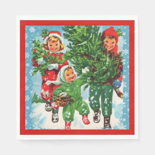 Den Weihnachtsbaum erhalten Serviette (Vorderseite)