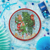 Den Weihnachtsbaum holen Pappteller (Party)