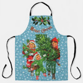 Den Weihnachtsbaum holen Schürze (Vorderseite)