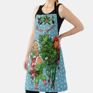 Den Weihnachtsbaum holen Schürze