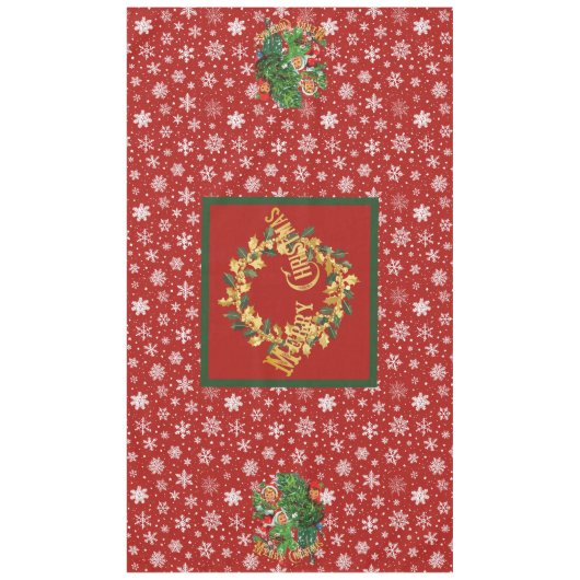 Den Weihnachtsbaum in Rot bekommen Tischdecke (Vorderseite)