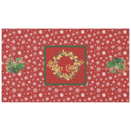Den Weihnachtsbaum in Rot bekommen Tischdecke (Vorderseite (Horizontal))