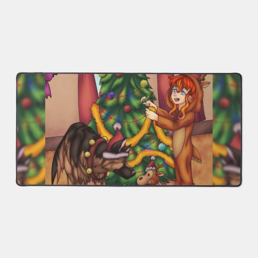 Den Weihnachtsbaum schneiden Schreibtischunterlage (Vorderseite)