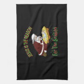 Den Weihnachtsmann mit dem Jesuskind zu kneten ist Geschirrtuch (Vertikal)