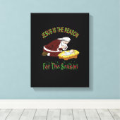 Den Weihnachtsmann mit dem Jesuskind zu kneten ist Leinwanddruck (Insitu (Holzboden))