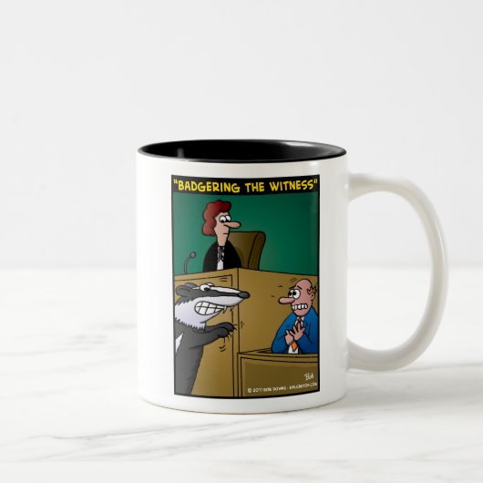 "Den Zeuge belästigend " Zweifarbige Tasse (Rechts)