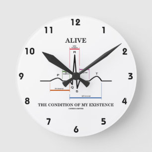den Zustand meiner Existenz (EKG/EKG) Runde Wanduhr