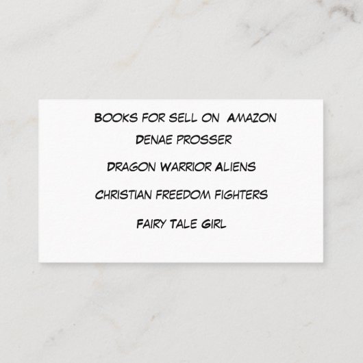 Denae Comicbücher Visitenkarte (Rückseite)