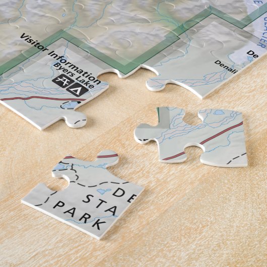 Denali (Alaska) Kartenpuzzlespiel Puzzle (Seite)