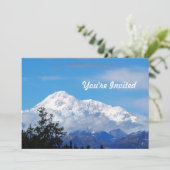 Denali Alaska Mountain Snow Foto Geburtstag Einladung (Stehend Vorderseite)