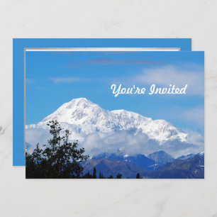 Denali Alaska Mountain Snow Foto Geburtstag Einladung