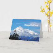 Denali Alaska Mountain Snow Foto Geburtstag Karte (Gelbe Blume)
