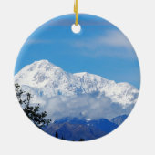 Denali Alaska Mountain Snow Foto Keramik Ornament (Hinten)