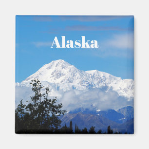 Denali Alaska Mountain Snow Foto Magnet