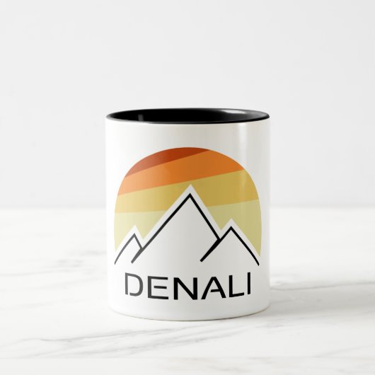 Denali Alaska Retro Zweifarbige Tasse (Mittel)