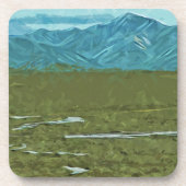 Denali Alaska Rivers Abstrakter Impressionismus Untersetzer (Vorderseite)