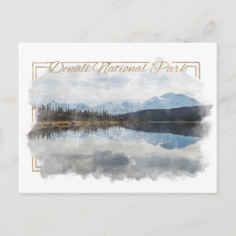 Denali Alaskan Watercolor Postcard Postkarte