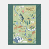 Denali Borough Map Fleece Blanket (Vorderseite)