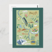 Denali Borough Map Postcard Postkarte (Vorne/Hinten)