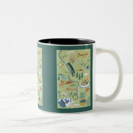 Denali Borough Map Zwei-Tone-Tasse Zweifarbige Tasse