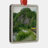 Denali Express Alaska Bahn Urlaub Fotografie Silbernes Ornament (Rechts)