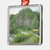 Denali Express Alaska Bahn Urlaub Fotografie Silbernes Ornament (Links)