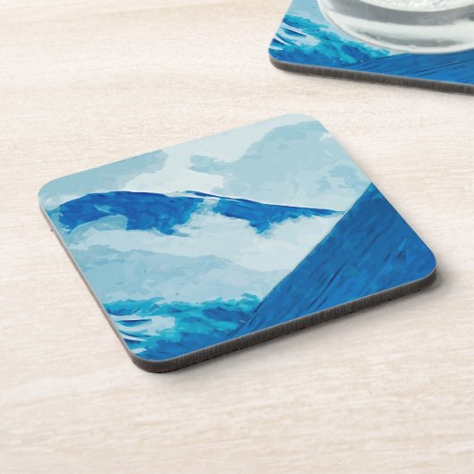 Denali in Wolken Abstrakter Impressionismus Getränkeuntersetzer (Linke Seite)