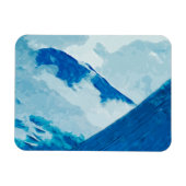 Denali in Wolken Abstrakter Impressionismus Magnet (Horizontal)