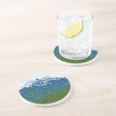 Denali mit Flüssen Alaska Abstrakte Impressionismu Sandstein Untersetzer (Seite)