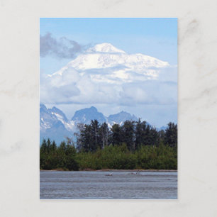 Denali, Mt McKinley, aus Fluss, Alaska, USA 1 Postkarte