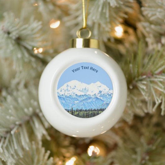 Denali (Mt. McKinley) Keramik Kugel-Ornament (Baum)