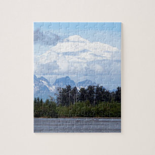 Denali, Mt McKinley, vom Fluss, Alaska, USA 1 Puzzle