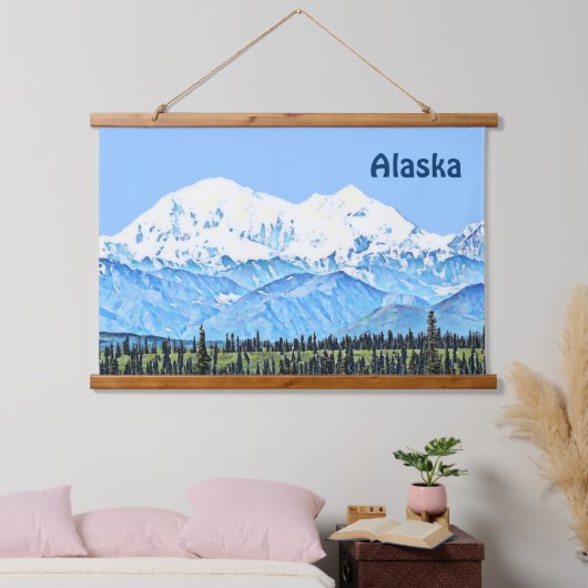 Denali (Mt. McKinley) Wandteppich Mit Holzrahmen (Schlafzimmer)