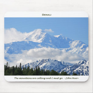 Denali/Mtns nennen-J Muir/mit Grenze Mousepad