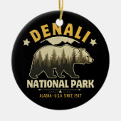 Denali National Park Alaska Forest Landscape Keramik Ornament (Vorne)