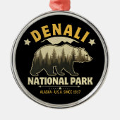 Denali National Park Alaska Forest Landscape Ornament Aus Metall (Vorne)